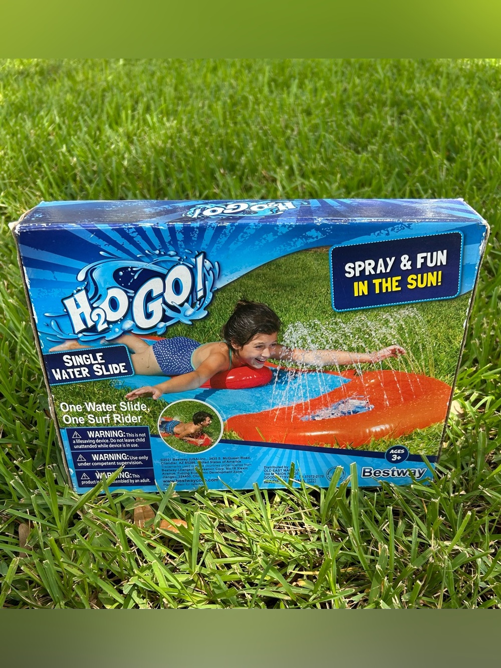 Bestway H2OGO! Orange & Blue Single Water Slide - Kids Surf Rider